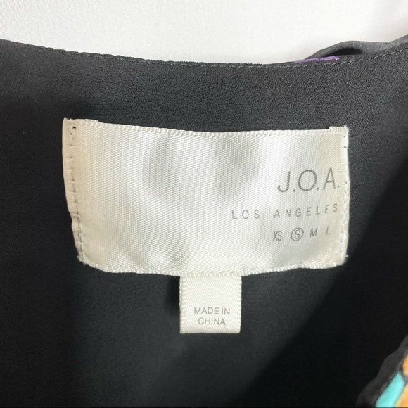 J.O.A. Floral Satin Mini Dress in Black Multi - Picture 6 of 6